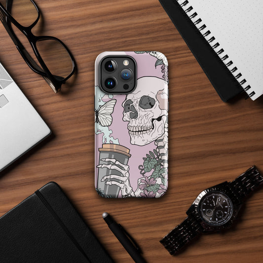 I'm Dead Without My Coffee Tough Case for iPhone®,  Shockproof Phone Case, Anime Designed Phone Cases, Pocket-friendly