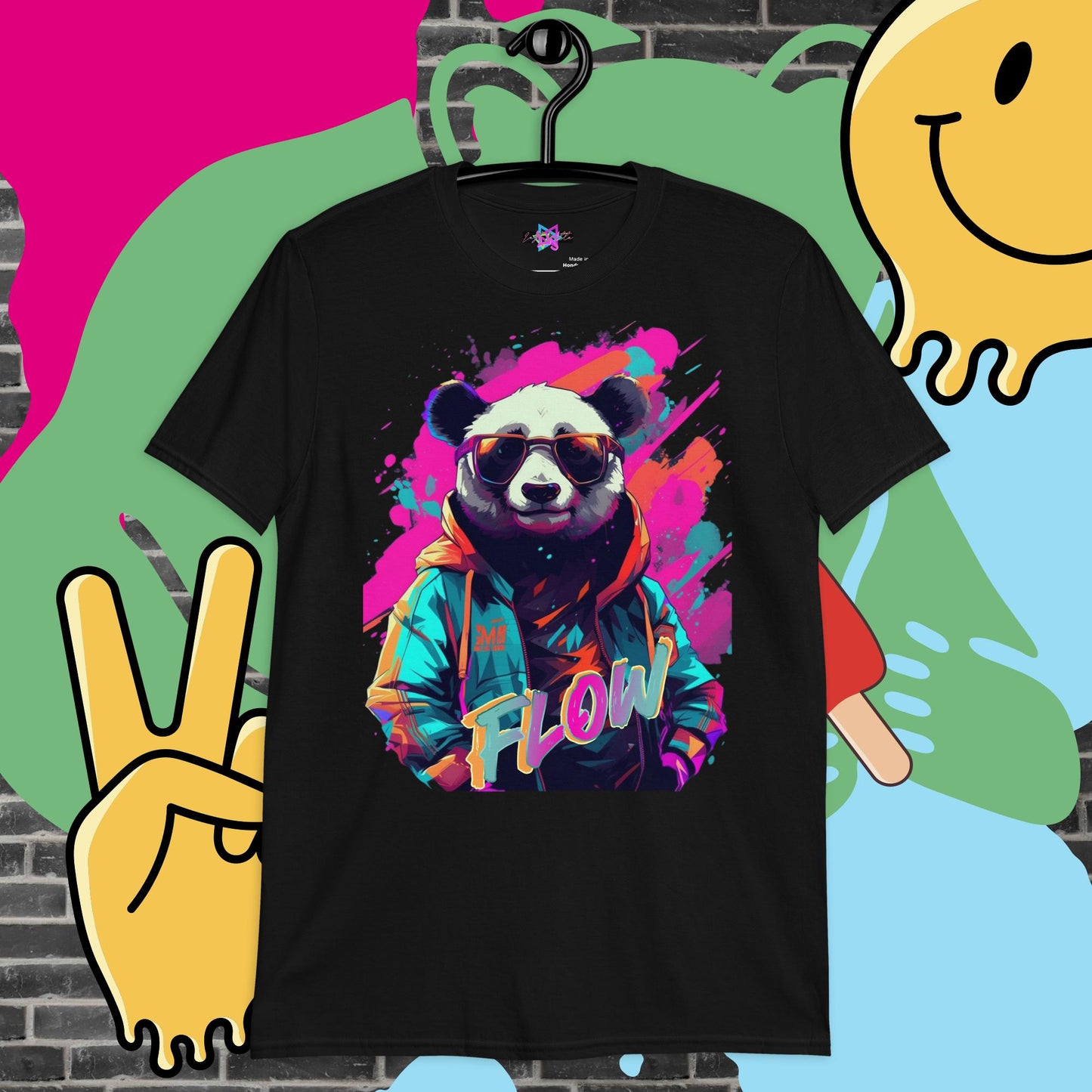 Flow Bear Graphic T-Shirt, Premium Graphic Tees, Cool Design T Shirts, Streetwear Casual Summer Tops T-Shirt Unisex