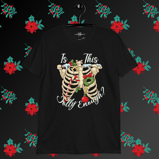 Is This Jolly Enough? Dark Theme Christmas Short-Sleeve Unisex T-Shirt