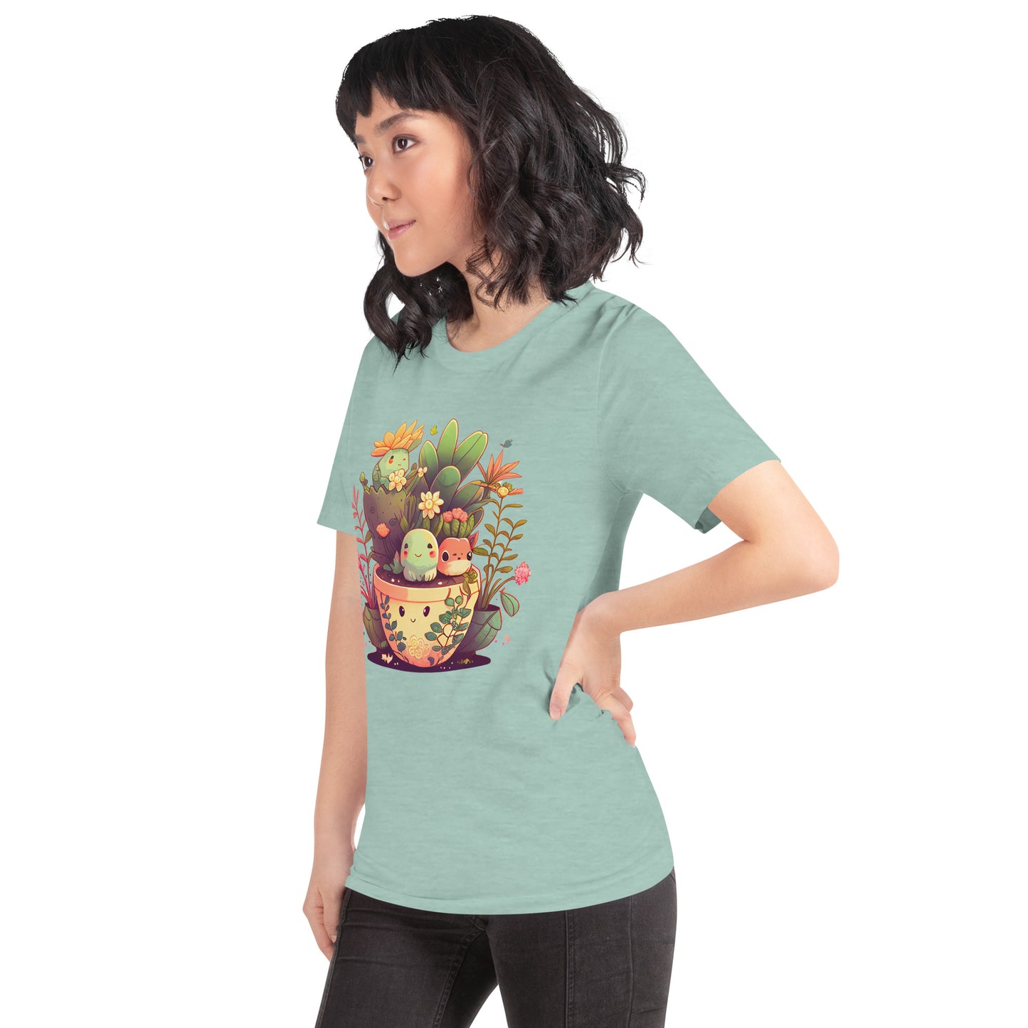 Kawaii Flower Pot Unisex t-shirt, Graphic T-Shirt, Premium Graphic Tees, Cool Design T Shirts, Streetwear Casual Summer Tops T-Shirt Unisex