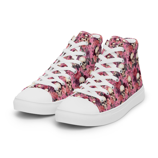 Dead Flower Women's High Top Canvas Shoes, Casual Lace up Canvas Shoes, Comfortable Fashion Classic Shoes