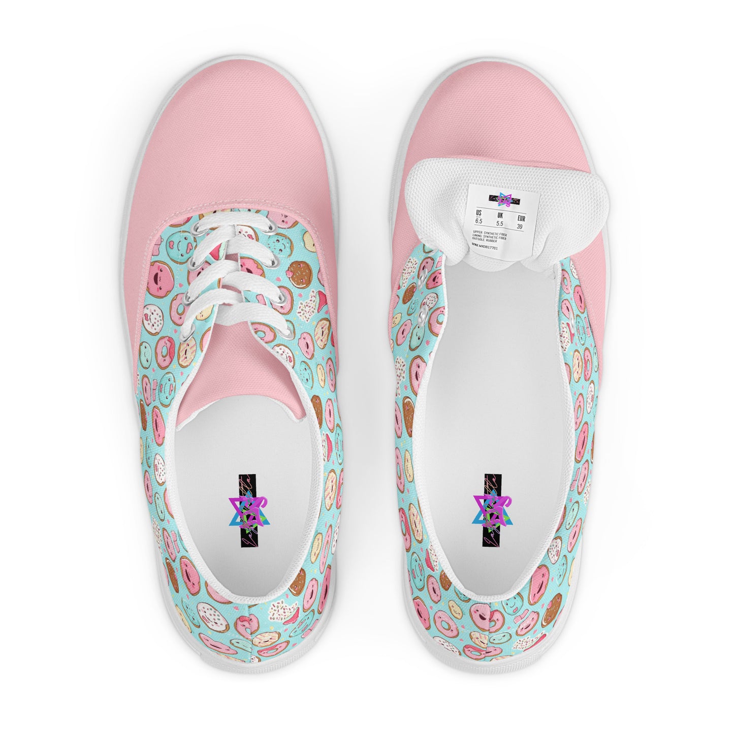 Donitas Women's Lace-Up Canvas Shoes, lassic Low-Top Lace-up Style in Durable Double-Stitched Canvas, Casual Low Top Sneakers Fashion Womens Tennis Shoes for Everyday Wear