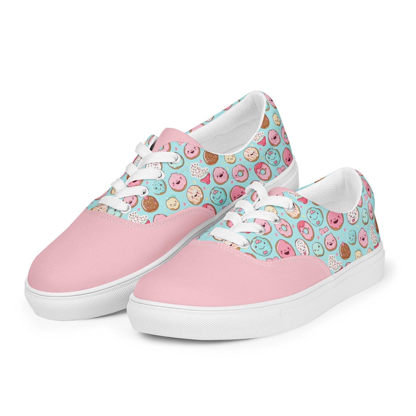 Donitas Women's Lace-Up Canvas Shoes, lassic Low-Top Lace-up Style in Durable Double-Stitched Canvas, Casual Low Top Sneakers Fashion Womens Tennis Shoes for Everyday Wear