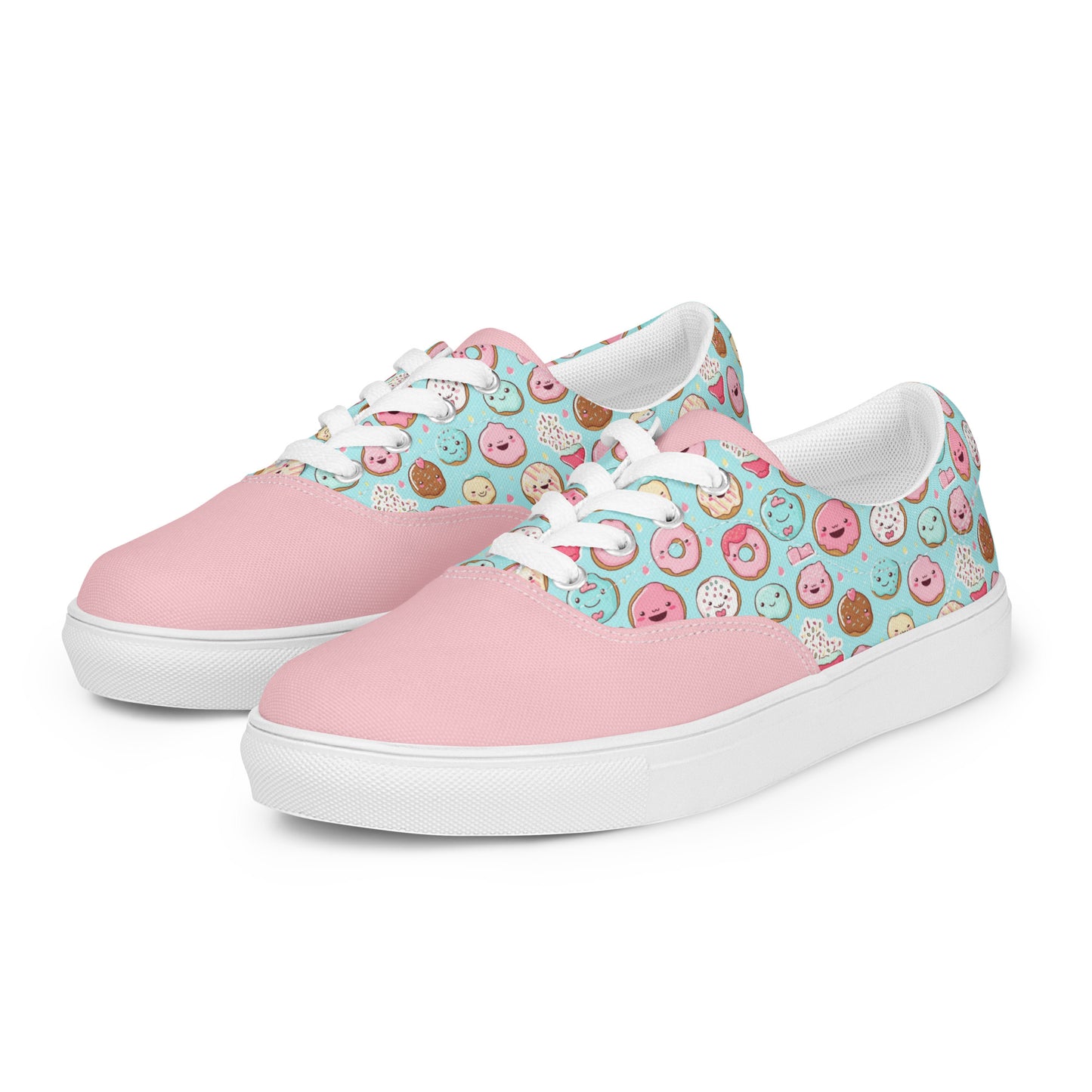 Donitas Women's Lace-Up Canvas Shoes, lassic Low-Top Lace-up Style in Durable Double-Stitched Canvas, Casual Low Top Sneakers Fashion Womens Tennis Shoes for Everyday Wear
