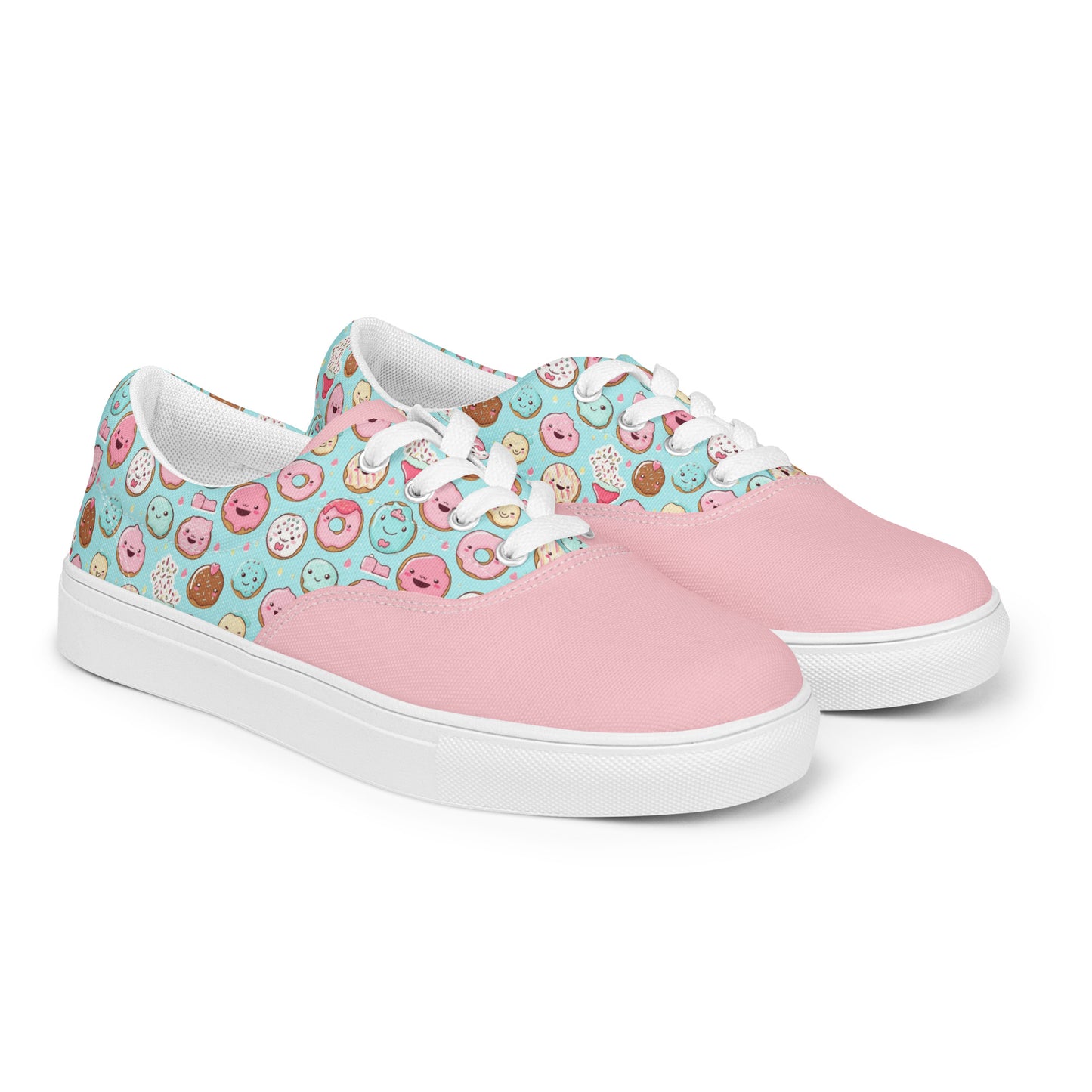 Donitas Women's Lace-Up Canvas Shoes, lassic Low-Top Lace-up Style in Durable Double-Stitched Canvas, Casual Low Top Sneakers Fashion Womens Tennis Shoes for Everyday Wear