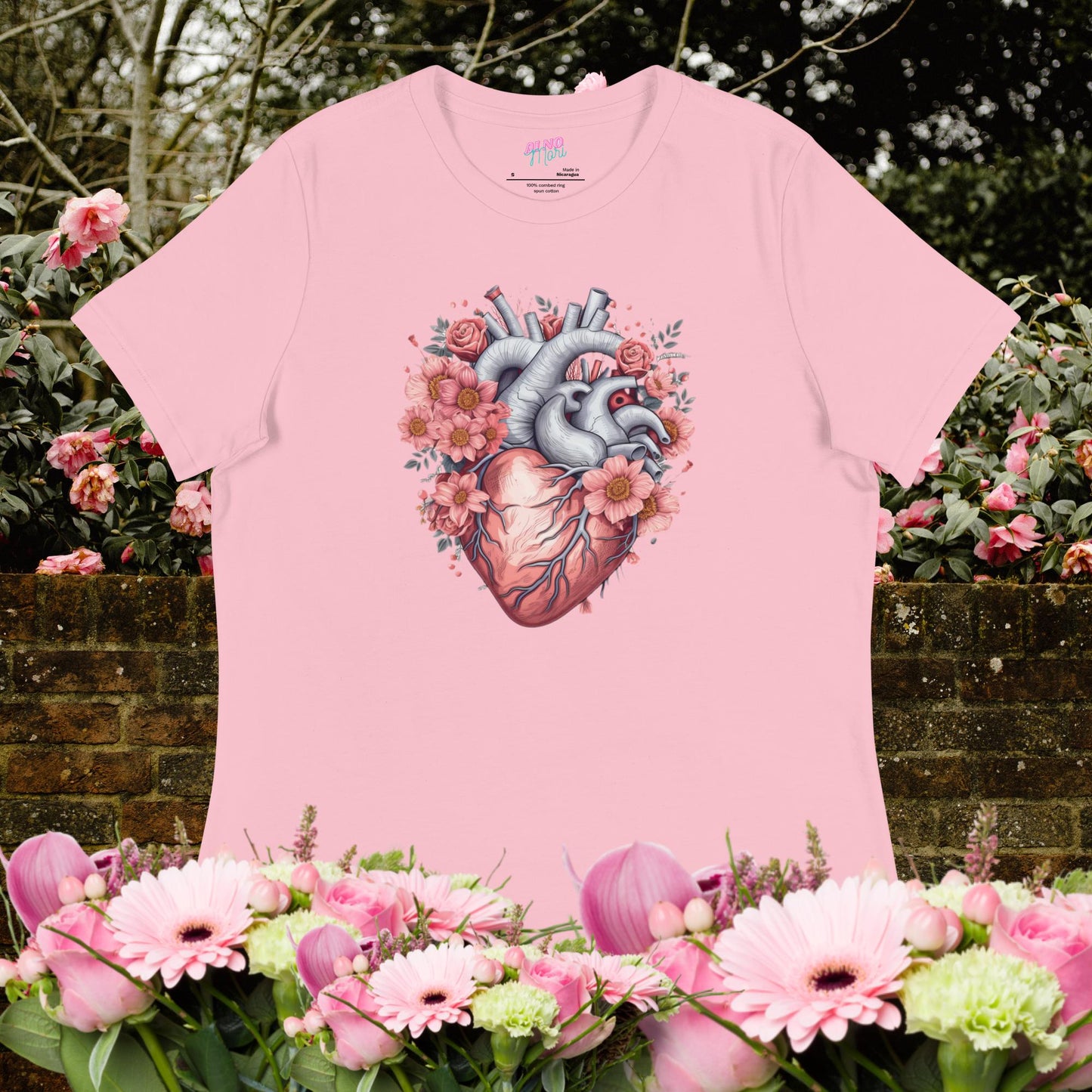Flourish Pink Women's Relaxed T-Shirt, Graphic T-Shirt, Premium Graphic Tees, Cool Design T Shirts, Streetwear Casual Summer Tops T-Shirt Unisex