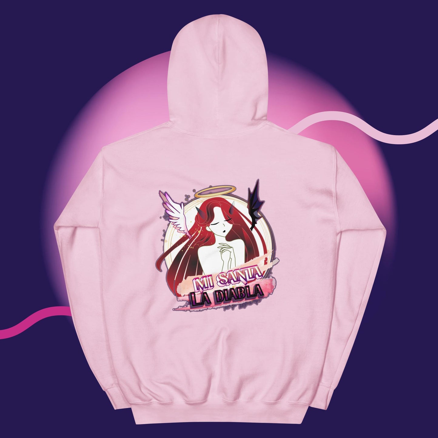 Santa/Diabla Casual Adult Hoodies Sweatshirt for Men Women, Comfortable Fabric, Pullover with Pockets Unisex