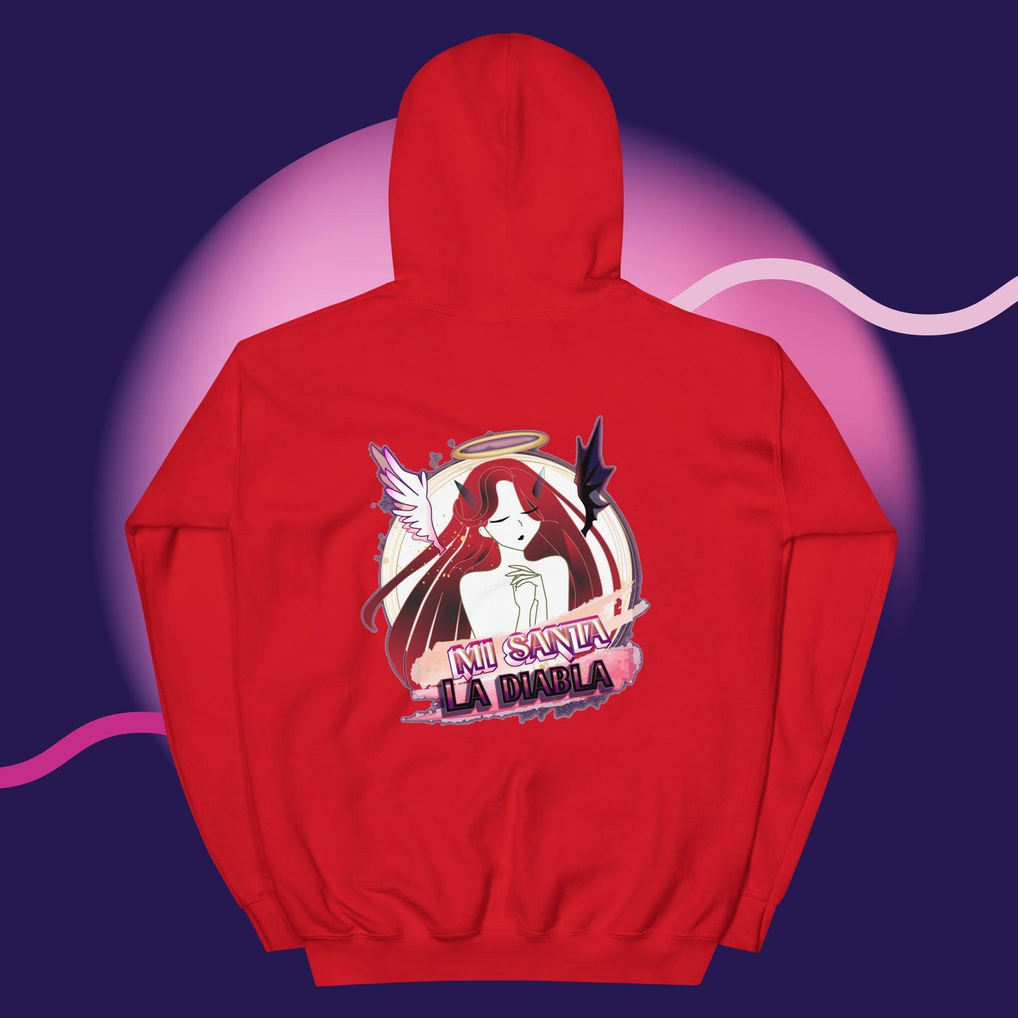 Santa/Diabla Casual Adult Hoodies Sweatshirt for Men Women, Comfortable Fabric, Pullover with Pockets Unisex
