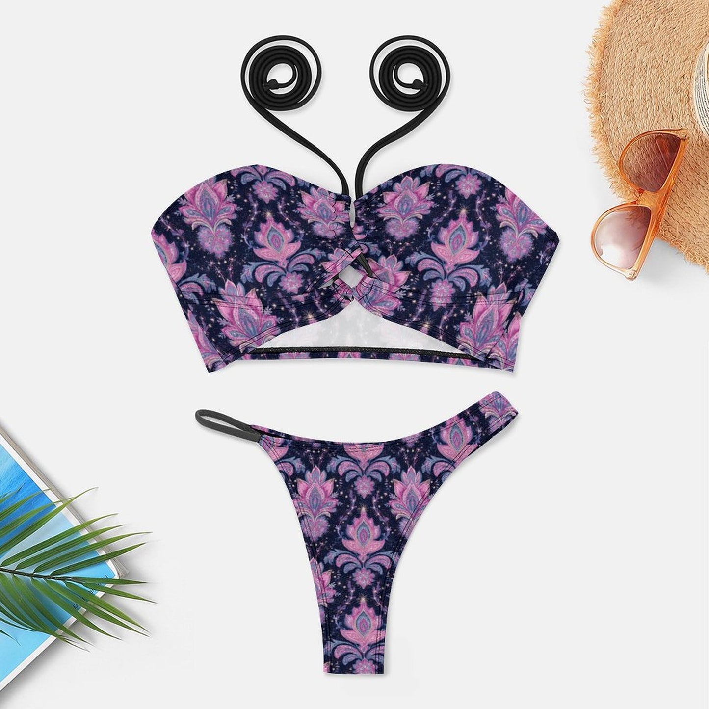 Midnight Bloom Bikini Swimsuit Bikini Swimsuit for Woman