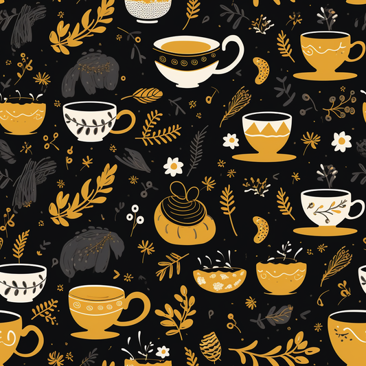 Gold Tea time Pattern