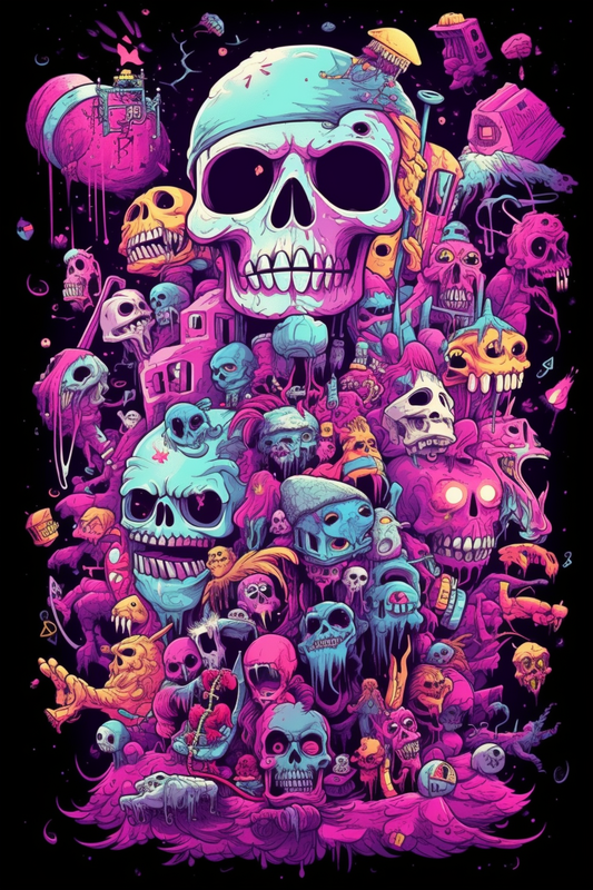 Colorful Death Skull HD Lock Screen, Phone Wallpaper