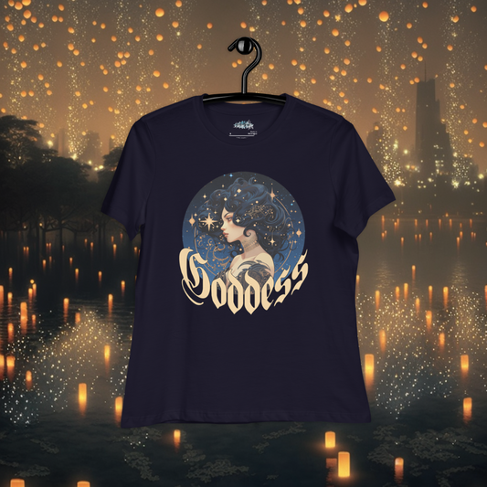 Goddess Women's Relaxed T-Shirt, Graphic T-Shirt, Premium Graphic Tees, Cool Design T Shirts,  Streetwear Casual Summer Tops T-Shirt Unisex