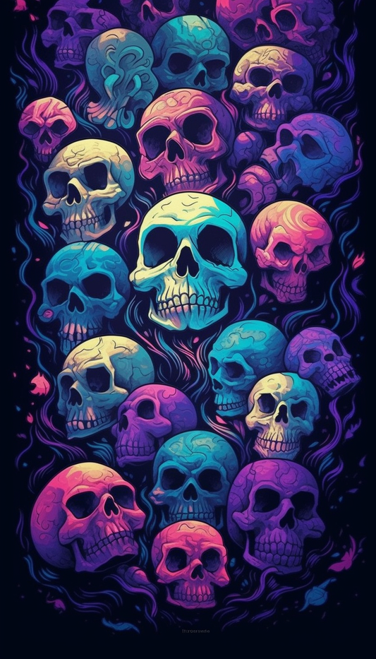 Colorful Skulls HD Lock Screen, Phone Wallpaper