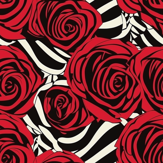 Stripe and Roses Pattern