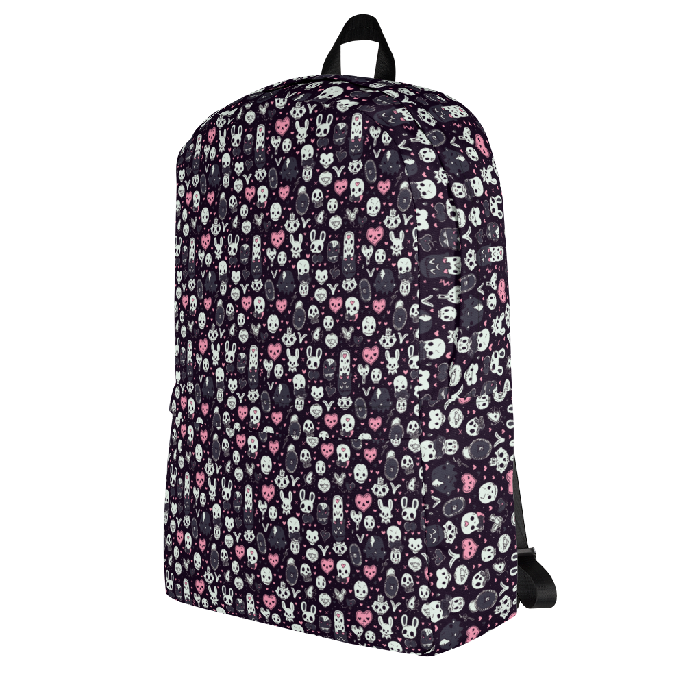 Deadly cute  Medium Size Backpack, Large Inside Pocket 15" Laptop, Hidden Pocket for Wallet, School Travel