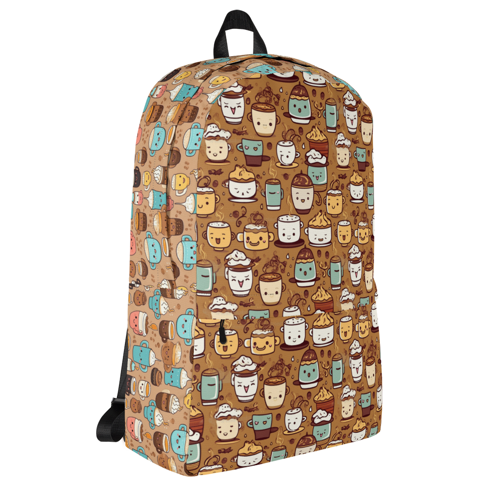 Coffee Lover  Medium Size Backpack, Large Inside Pocket 15" Laptop, Hidden Pocket for Wallet, School Travel