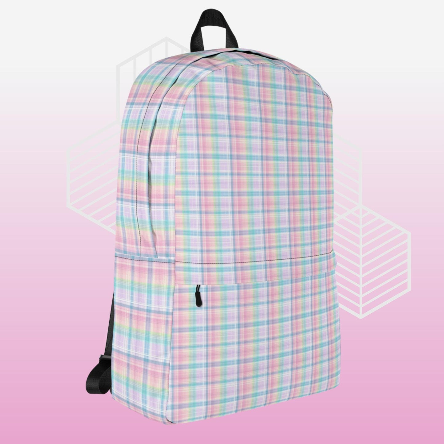 Pastel Flannel Backpack Minimalist Backpack, Backpack with 15" inside pocket for Laptop, Hidden Pocket for Wallet, Lightweight well made