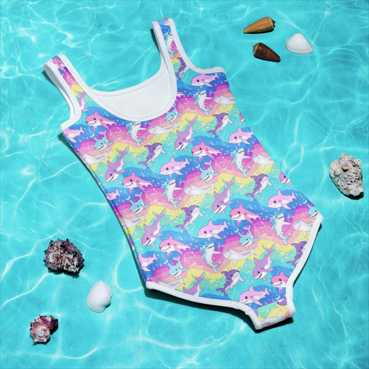 Rainbow Shark Kids Swimsuit