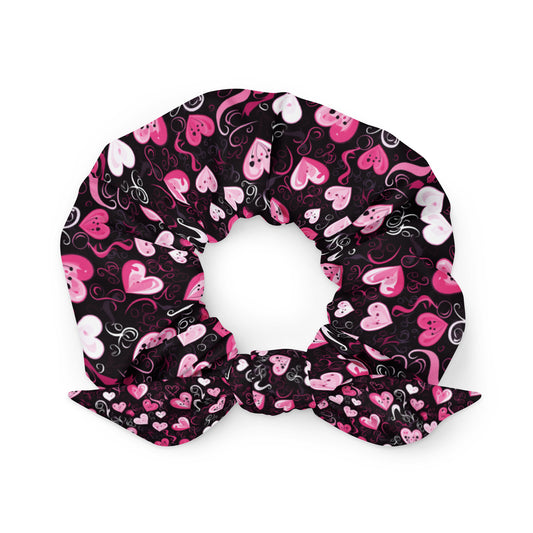 Valentine's  Heart Theme Recycled Scrunchie