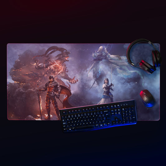 Ifrit x Shiva Gaming Mouse Pad, Large Keyboard Pad, Mouse Pad for Keyboard with Anti-Slip Rubber Base, Extended Desk Pad XL Keyboard Pad Mouse Mat