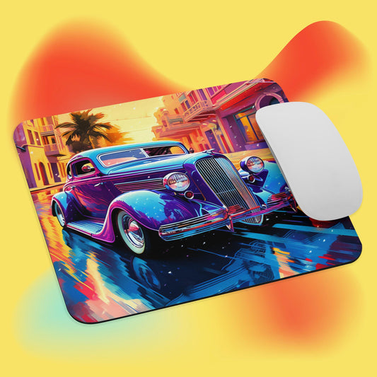 Hot Rod Small Mousepad for Desktops, Non-Slip Rubber Base, Waterproof Mouse Mat, Mini Mouse Pad for Women Kids Men, Gaming Mouse Mat for Computer Laptop Home Office