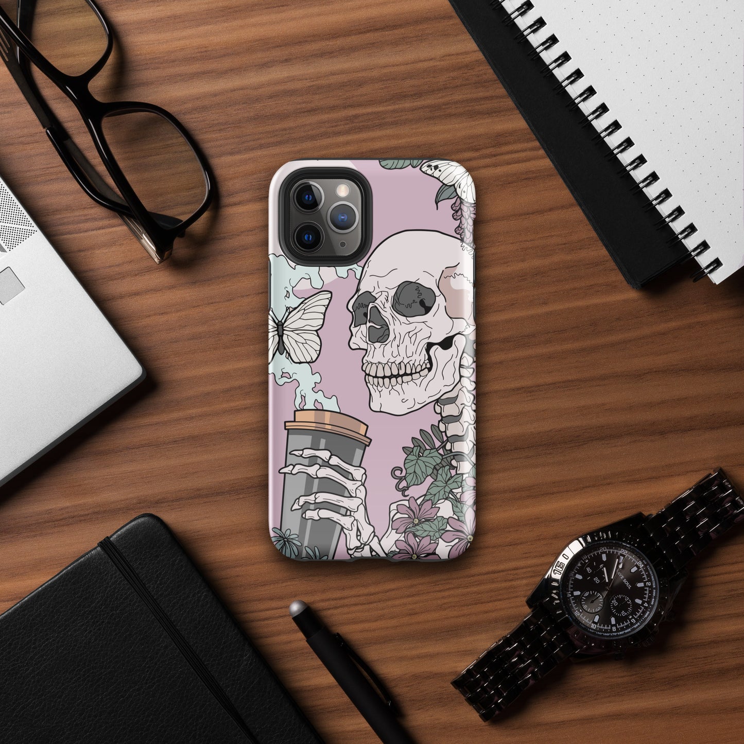 I'm Dead Without My Coffee Tough Case for iPhone®,  Shockproof Phone Case, Anime Designed Phone Cases, Pocket-friendly
