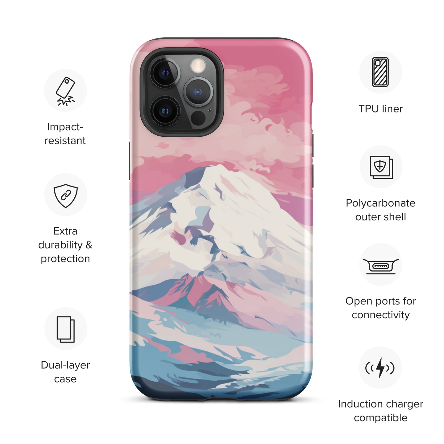 Pastel Mountain Tough Case, Shockproof Phone Case,Cool Designed Phone Cases, Pocket-friendly