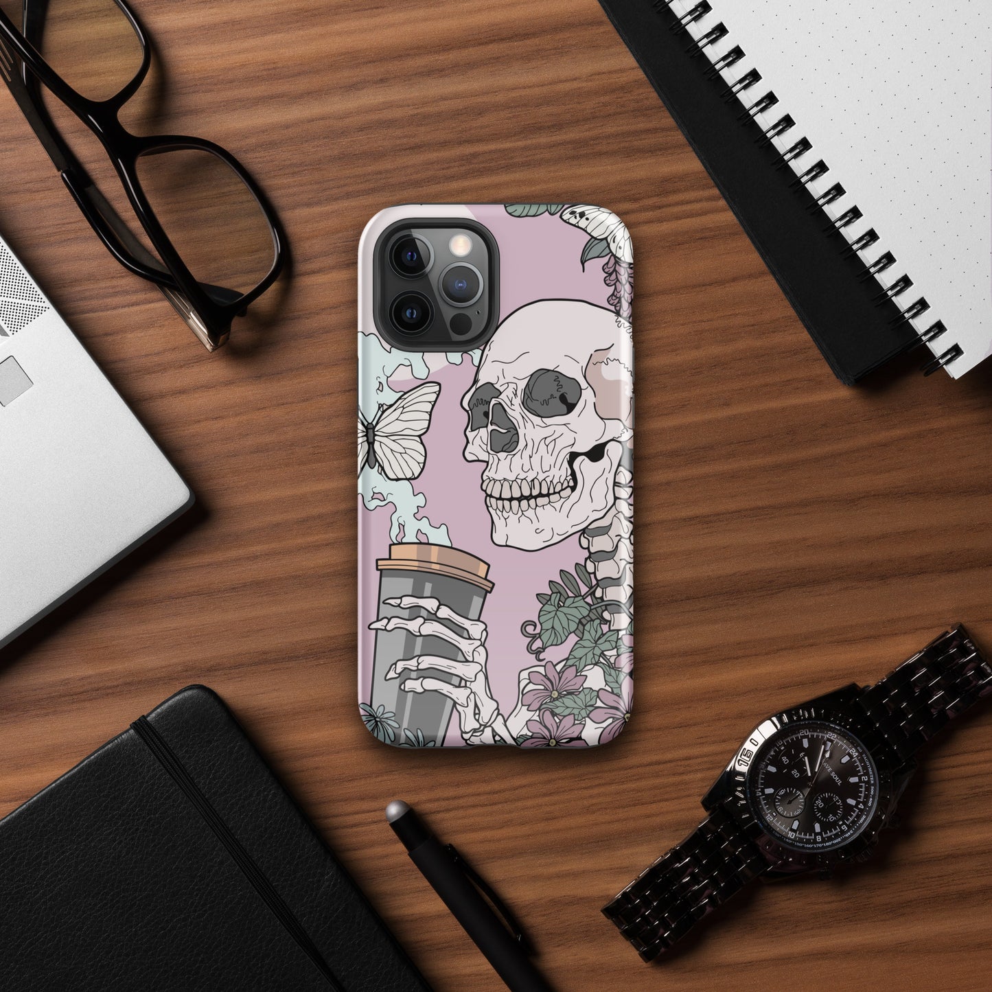 I'm Dead Without My Coffee Tough Case for iPhone®,  Shockproof Phone Case, Anime Designed Phone Cases, Pocket-friendly