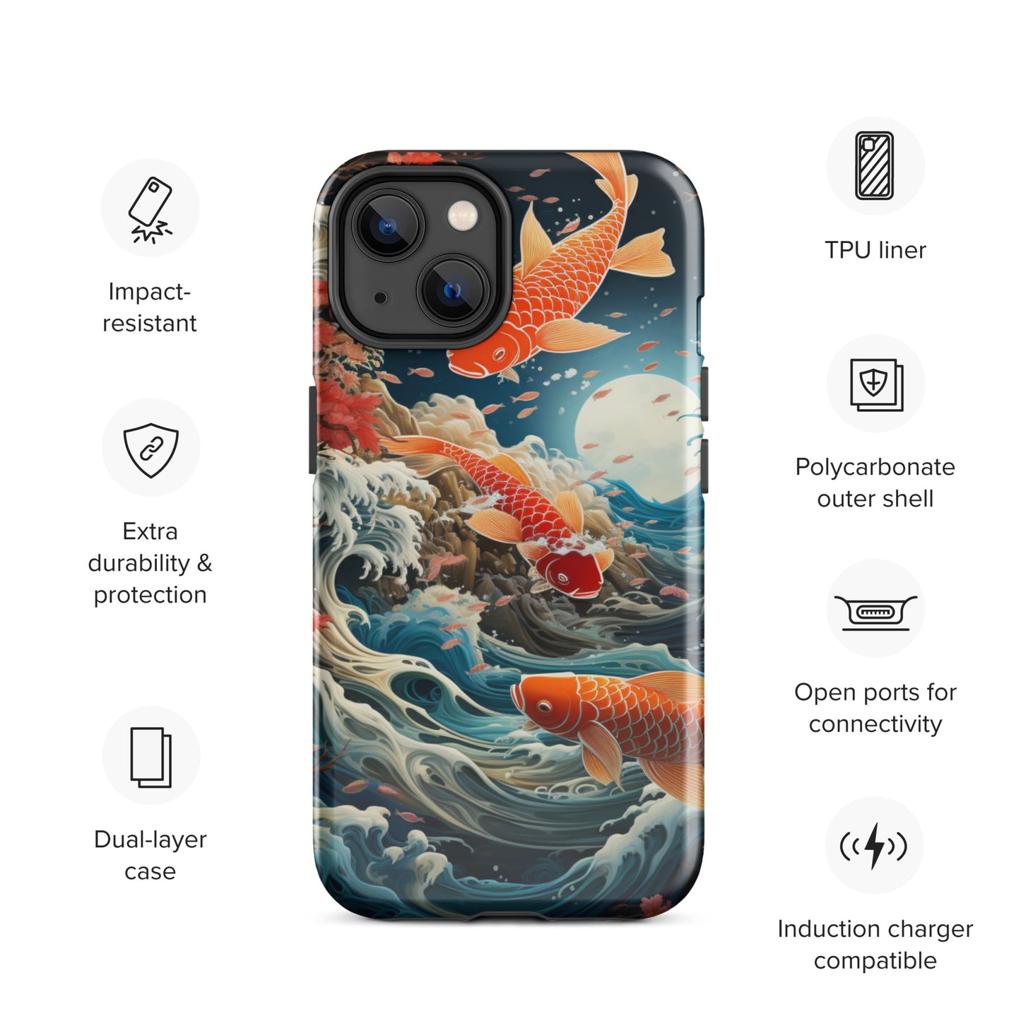 Koi Tough Case, Shockproof Phone Case,Cool Designed Phone Cases, Pocket-friendly