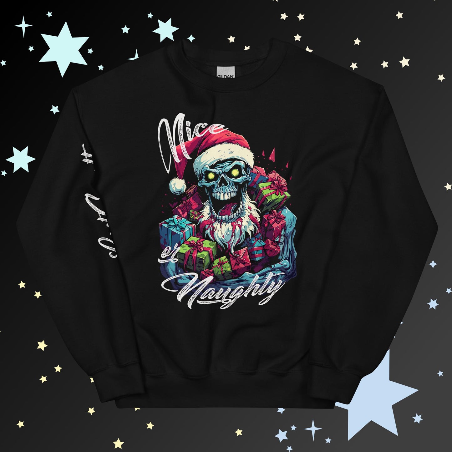 Nice or Naughty Unisex Sweatshirt, Gothic Theme Christmas sweatshirt