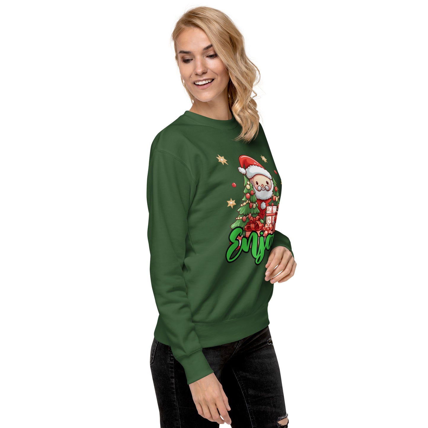 Jolly Santa Christmas Theme Cute Unisex Premium Sweatshirt