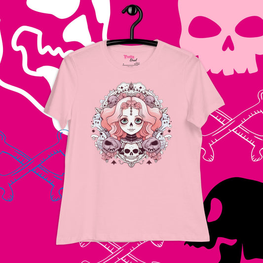 Pastel Catrina Women's Relaxed T-Shirt,  Graphic T-Shirt, Premium Graphic Tees, Cool Design T Shirts,  Streetwear Casual Summer Tops T-Shirt Unisex