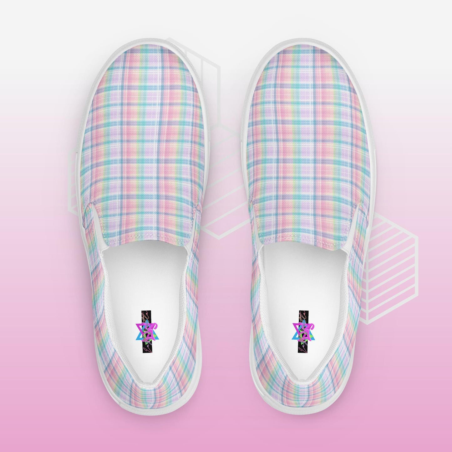 Pastel Flannel Slip-On Canvas Shoes, Classic Slip-on Fashion Sneaker, Walking Shoes